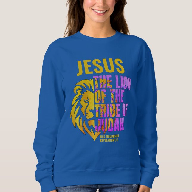 Christlicher Löwe des Stamms Judah JESUS Sweatshirt (Vorderseite)