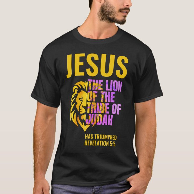 Christlicher Löwe des Stamms Judah JESUS T-Shirt (Vorderseite)