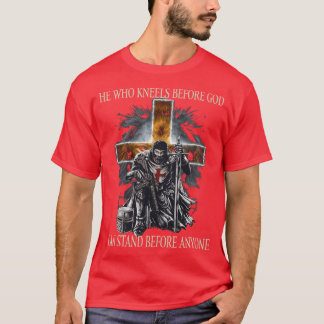 Christlicher Löwe Wer vor Gott kniet, kann stehen T-Shirt