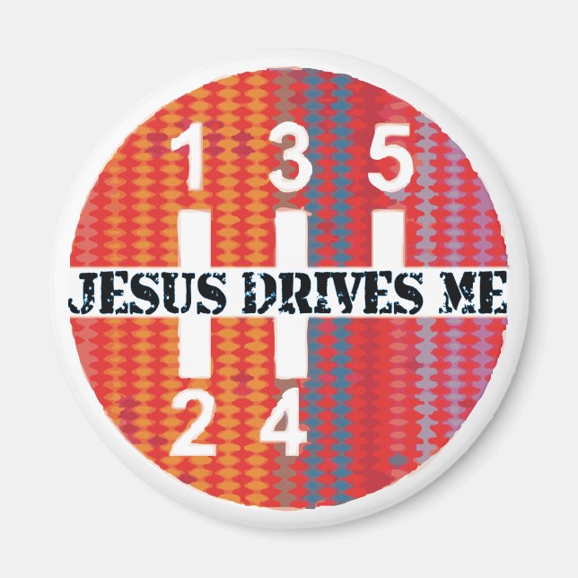 Christlicher Magnet: Jesus treibt mich an Magnet (Vorne)