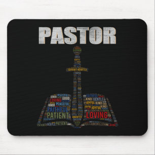 Christlicher Minister Wortwolke Kirche Pastor Schä Mousepad