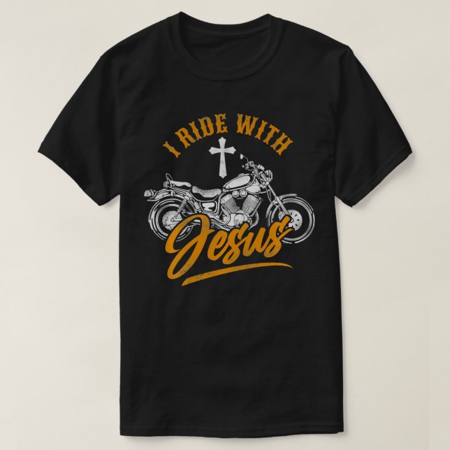 Christlicher Motorradfahrer I riet mit Jesus Faith T-Shirt (Design vorne)