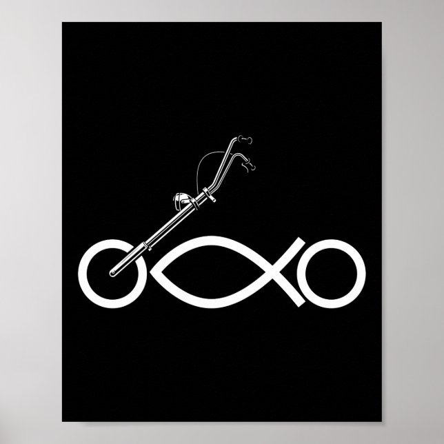 Christlicher Motorradfahrer Ichthus Faith Poster (Vorne)