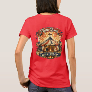 Christlicher patriotischer Entwurf 'Faith Rises' T-Shirt