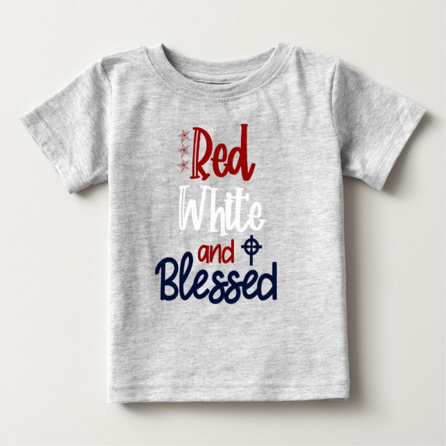 Christlicher Patriotischer Selig 4. Juli T - Shirt (Vorderseite)