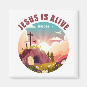 Christlicher Pessach Ostern Jesus leere Tomb und K Magnet