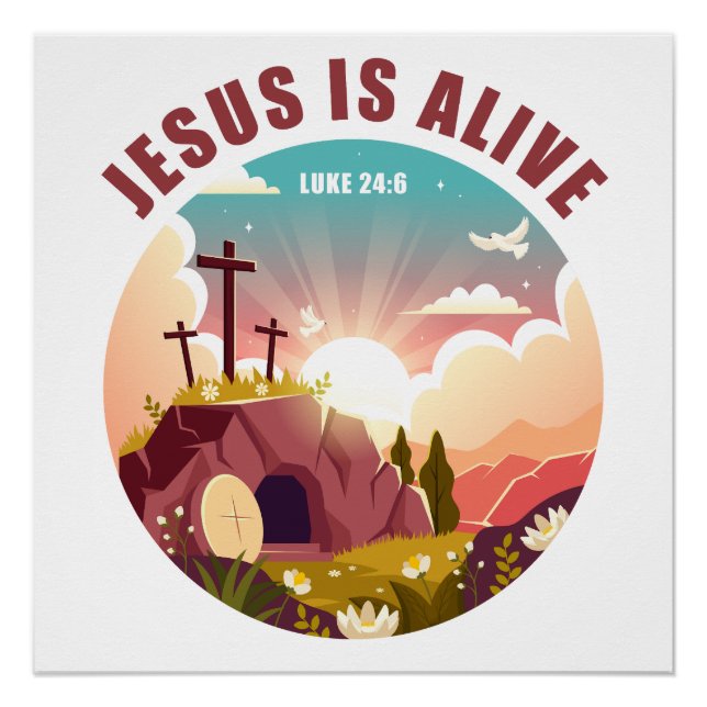 Christlicher Pessach Ostern Jesus leere Tomb und K Poster (Vorderseite)