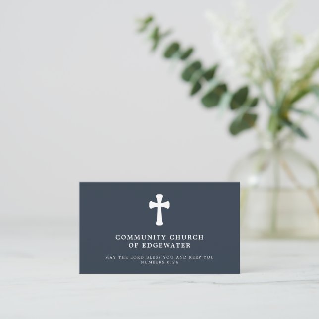 Christlicher Pfarrer der traditionellen Kreuzschif Visitenkarte (Stehend Vorderseite)
