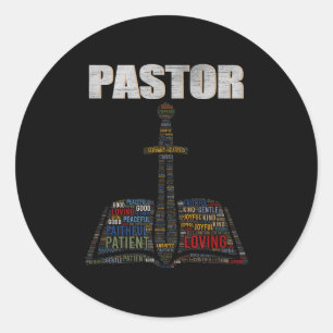 Christlicher Pfarrer Wortwolke Kirche Pastor Appre Runder Aufkleber