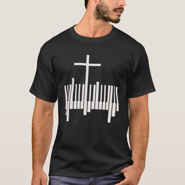 Christlicher Pianist Religiöse Musik Lord Piano T-Shirt (Vorderseite)