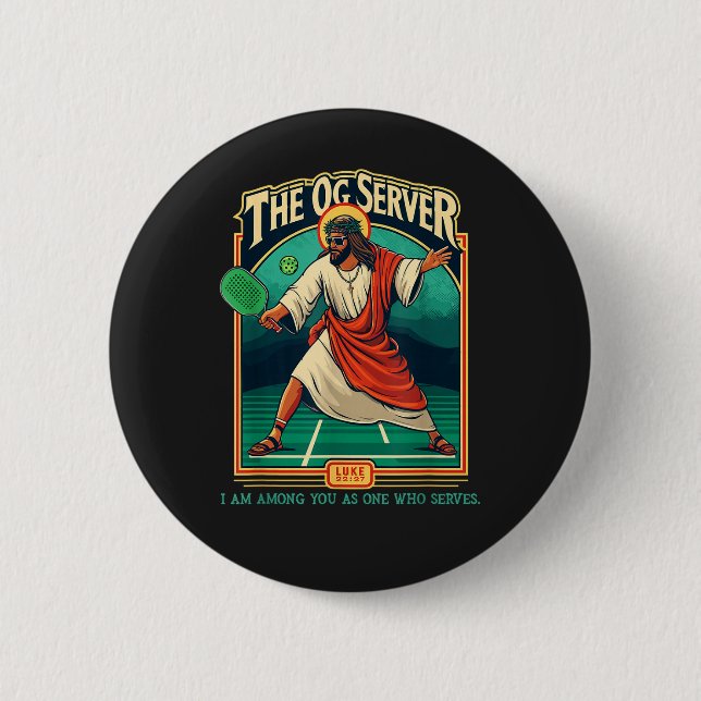 Christlicher Pickleball Jesus Button (Vorderseite)