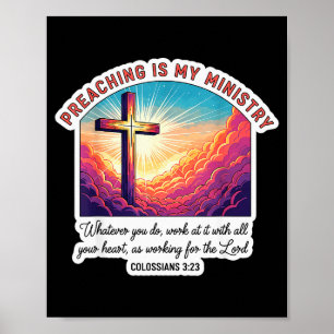 Christlicher Prediger Predigen ist mein Amt Jesus Poster
