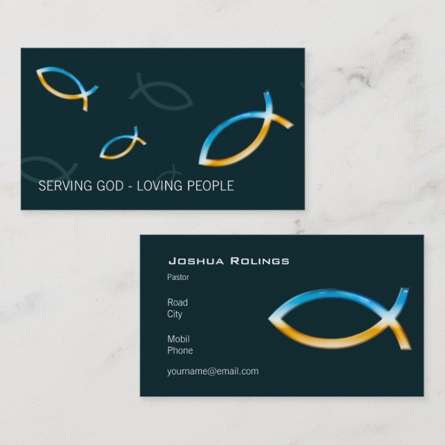 Christlicher Priester | Pastor-| Visitenkarte (Vorne/Hinten)