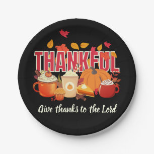Christlicher Pumpkin THANKFUL Erntedank Pappteller