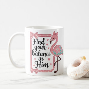 Christlicher religiöser Glaube Bibelvers Flamingo Kaffeetasse