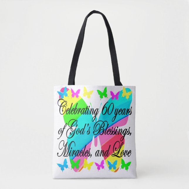 CHRISTLICHER SCHALTFLY 60. GEBURTSTAG TASCHE (Vorderseite)