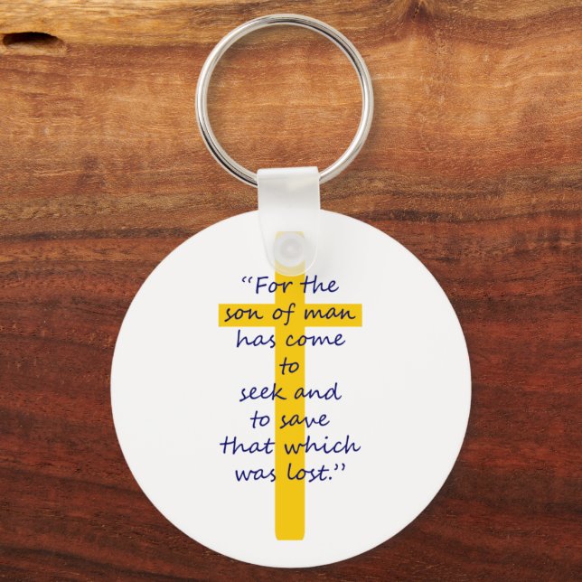 Christlicher Schlüsselanhänger mit Goldkreuz (Vorderseite)