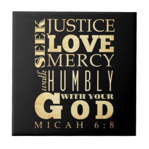 Christlicher schriftmäßiger Bibel-Vers - Micah 6 Fliese