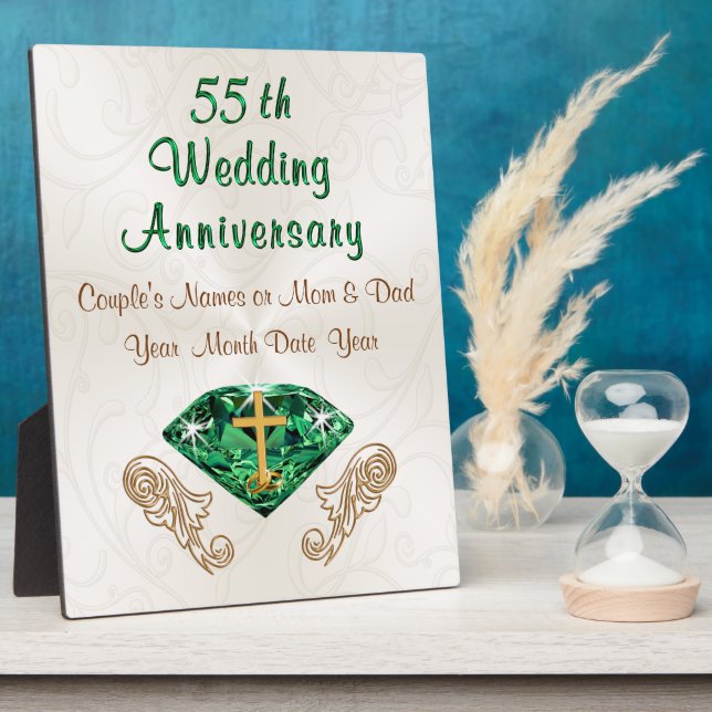 Christlicher Smarald 55 - Geschenk zum Hochzeitsta Fotoplatte (Seite)