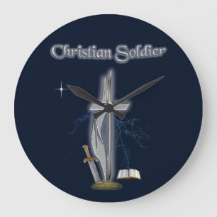 christlicher Soldat Große Wanduhr
