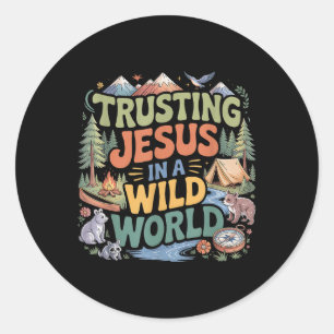 Christlicher Sommer Wahrer Norden Trusted Jesus Ca Runder Aufkleber