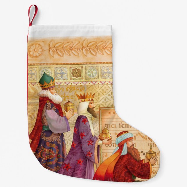 Christlicher Strumpf mit drei Königen Kleiner Weihnachtsstrumpf (Vorderseite)