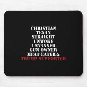 Christlicher Texaner Straight Unwoke Waffenbesitze Mousepad