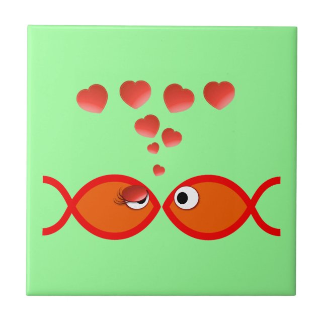 Christlicher Valentine orange v2 Fliese (Vorderseite)