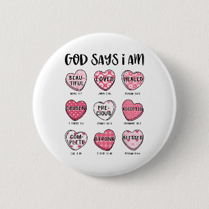 Christlicher Valentingott sagt Bibelverse Herz F Button