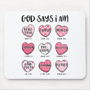 Christlicher Valentingott sagt Bibelverse Herz F Mousepad