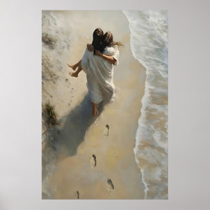 Christlicher Wandkunst-Druck, Jesus rettete das Mä Poster