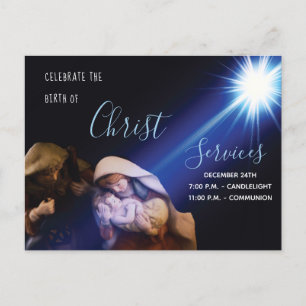 Christlicher Weihnachtsgottesdienst Postkarte