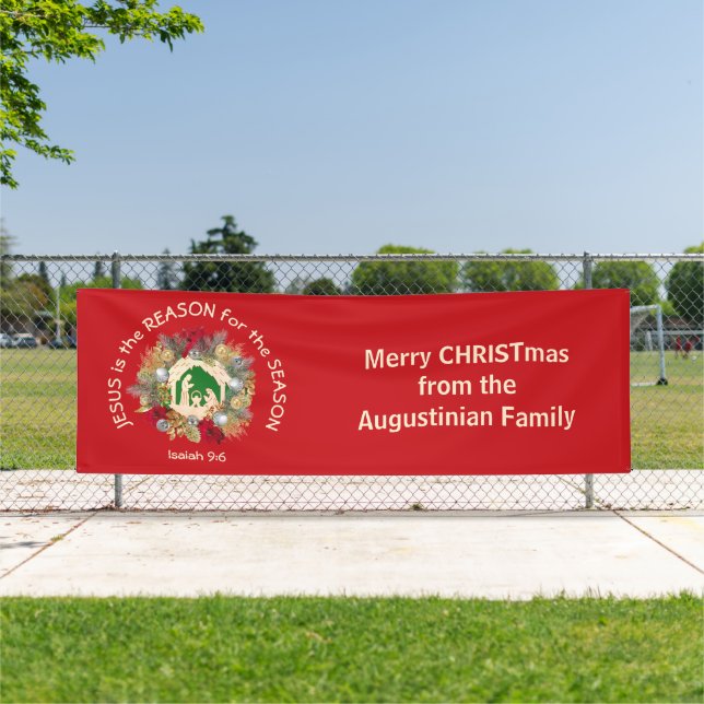 Christlicher WeihnachtsJESUS IST DER GRUND Red Banner (InSitu)