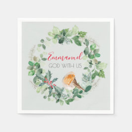 Christlicher Weihnachtsmann Winter Robin Serviette