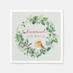 Christlicher Weihnachtsmann Winter Robin Serviette