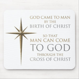 Christlicher Weihnachtsstar Geburt und Kreuz Mousepad