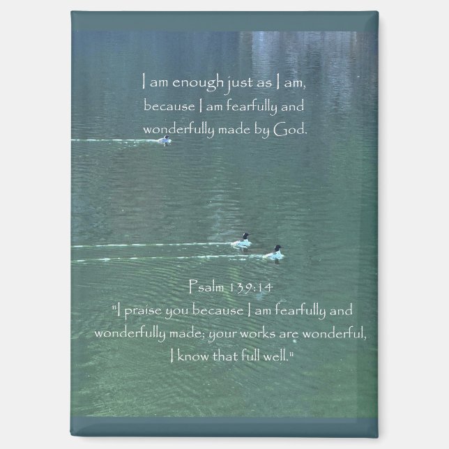 Christliches Affirmationsangebot und entsprechende Magnet (Vorderseite)