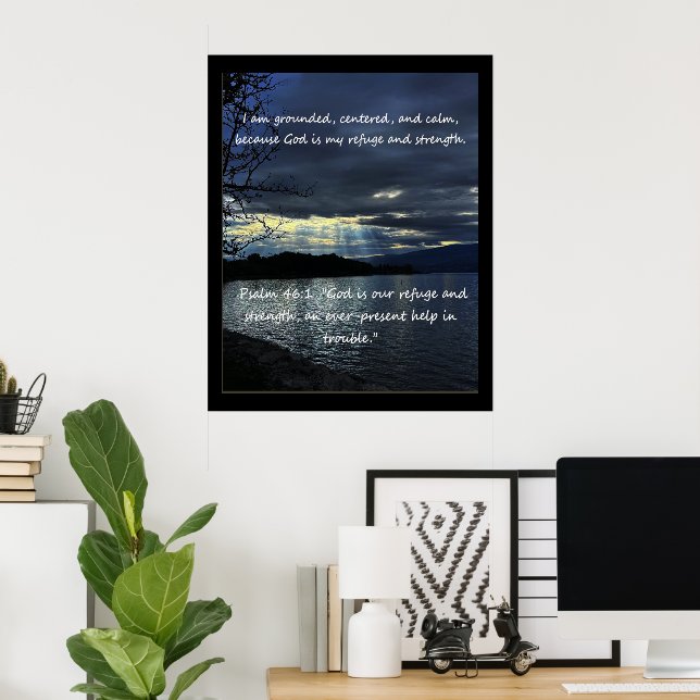 Christliches Affirmationsangebot und entsprechende Poster (Heimbüro)