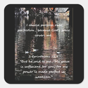 Christliches Affirmationsangebot und entsprechende Quadratischer Aufkleber