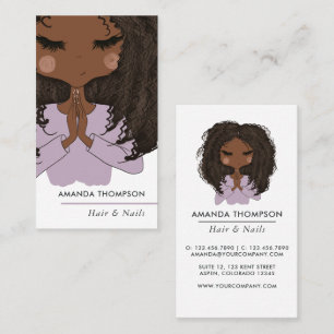 Christliches Afroamerikanisches Haar und Nägel Sch Visitenkarte