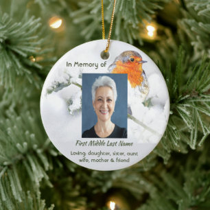 Christliches Andenken Englische Rotkehlchen-Vogel Keramik Ornament