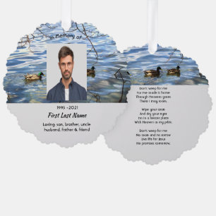 Christliches Andenken Erinnerungssee Enten Vögel Ornament Karte