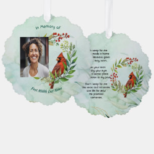 Christliches Andenken Kardinalvogel Ornament Karte