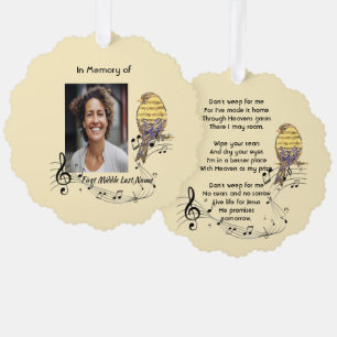 Christliches Andenken Musik Vogel Ornament Karte