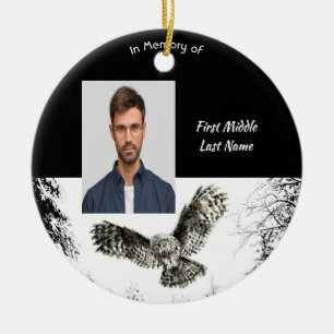 Christliches Andenken Wasserfarben-Eule-Vogel Keramik Ornament