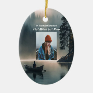 Christliches Andenken Wilderness Lake Kanu Keramik Ornament