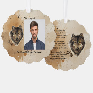 Christliches Andenken Wolf Wölfe Tier Ornament Karte