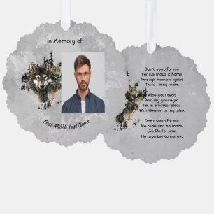 Christliches Andenken Wolf Wölfe Tierkunst Ornament Karte