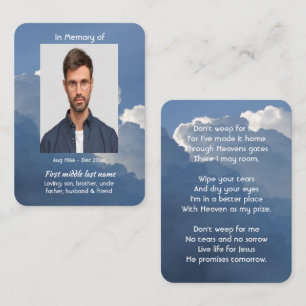 Christliches Andenken Wolken Himmel Himmlisch Visitenkarte
