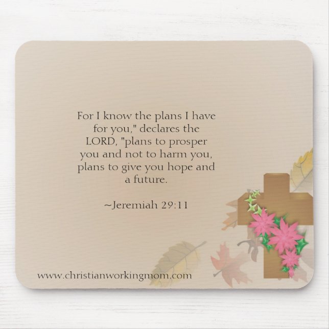 Christliches ArbeitsMama-Jeremias-29:11 Mousepad (Vorne)